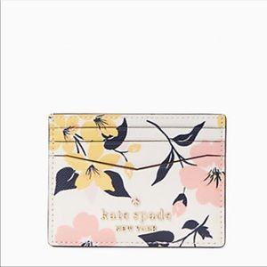 NWT Kate Spade Staci Lily Blooms Small Slim Cardholder